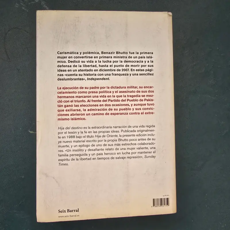 Libro Hija del destino Benazir Bhutto - 4
