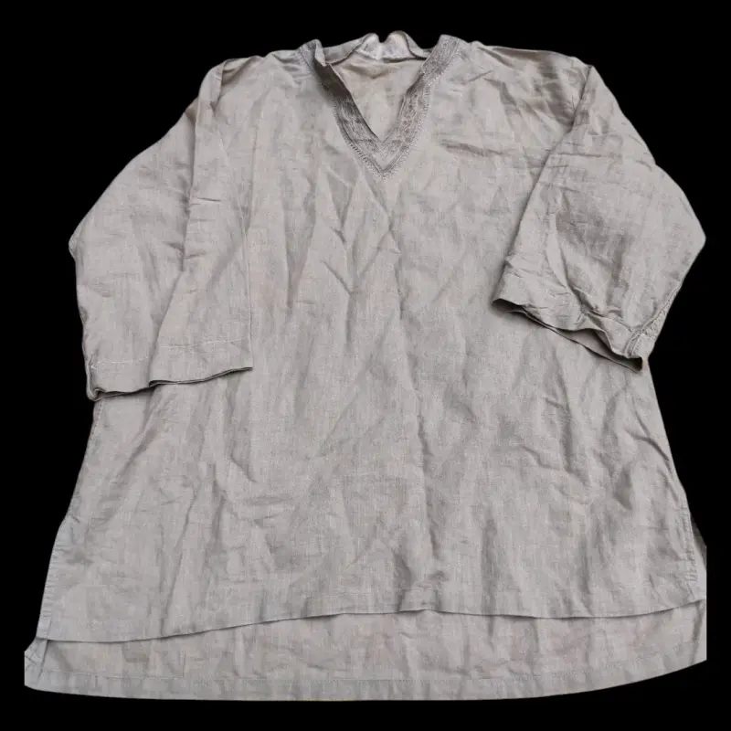Blusa beige de lino - 1