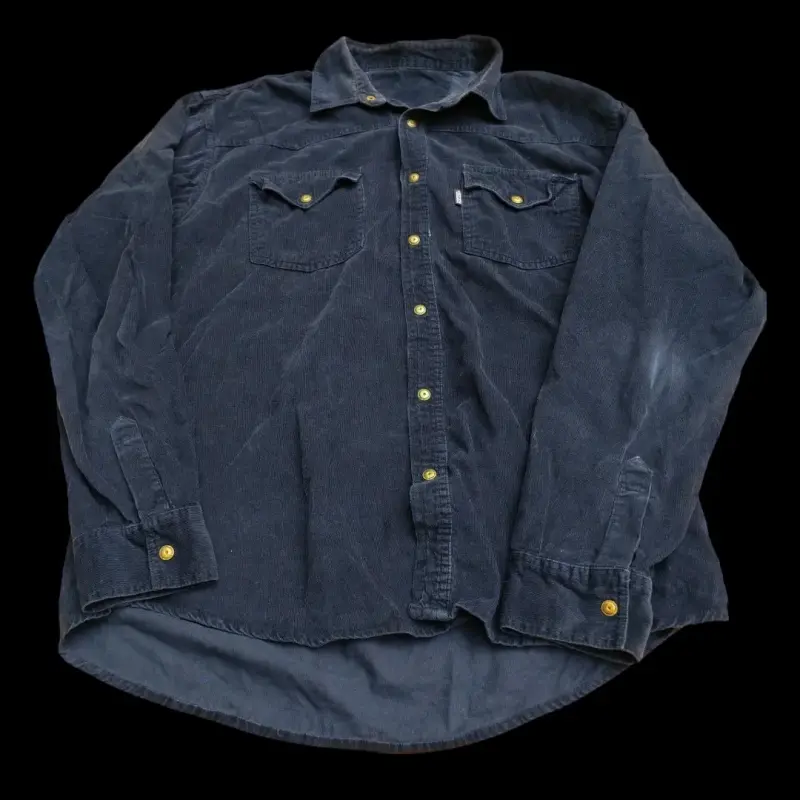 Camisa de pana azul oscuro