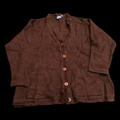 Cardigan marrón de tejido grueso - miniatura 1