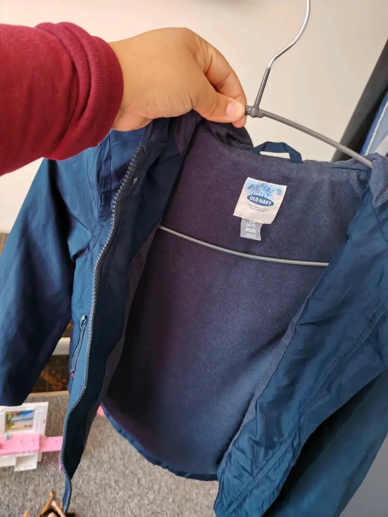 Chaqueta azul niña con capucha - 4