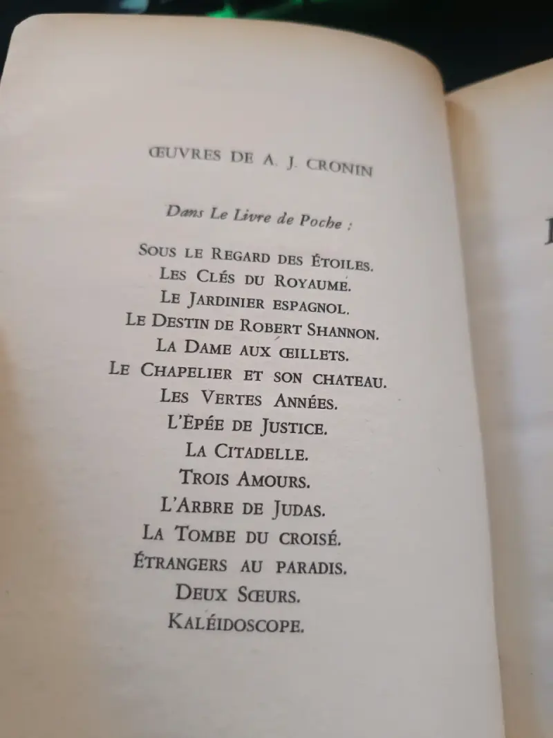 Libro 'Les Années d'Illusion' A.J. Cronin - 2