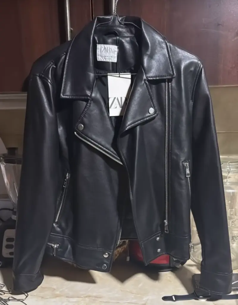 Chaqueta de cuero negra Zara