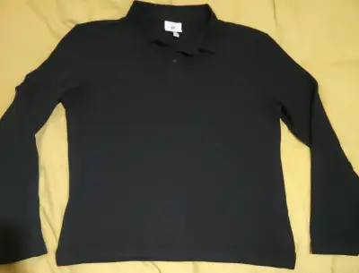 Polera tipo polo negra manga larga - miniatura 1
