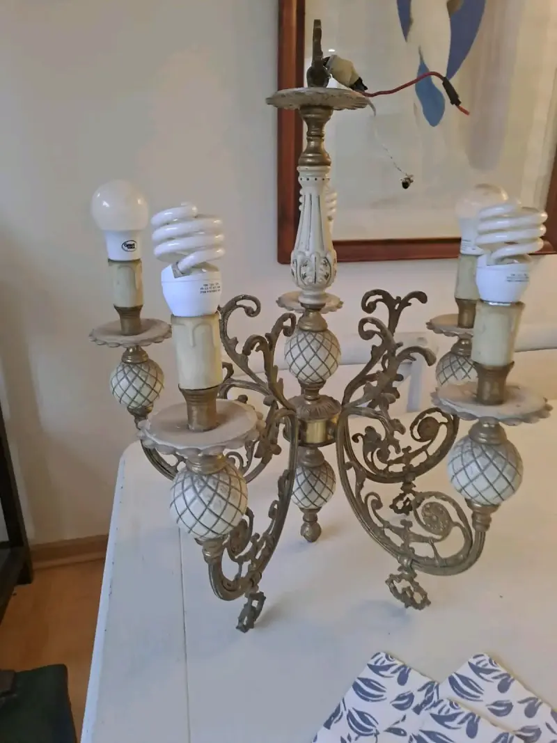 Lámpara de araña vintage dorada - 2