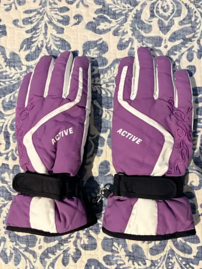 Guantes púrpura para nieve - miniatura 1