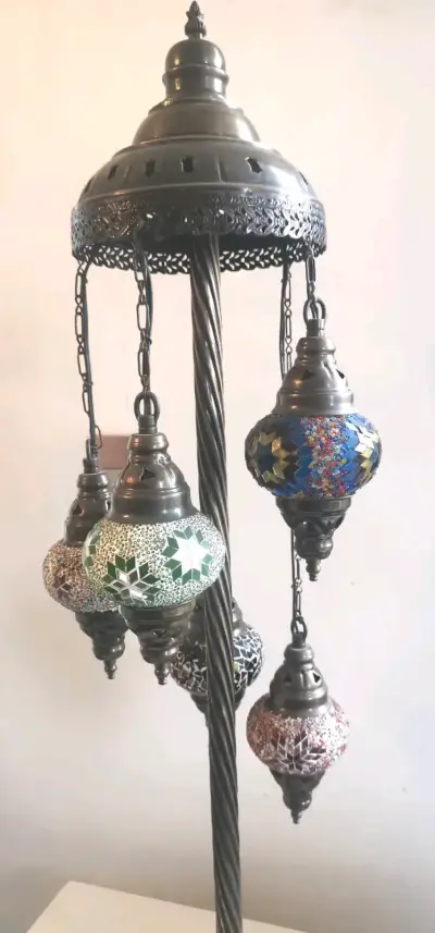 Lámpara Turca con colgante de mosaico - miniatura 1