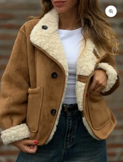 Chaqueta de lana beige - miniatura 3