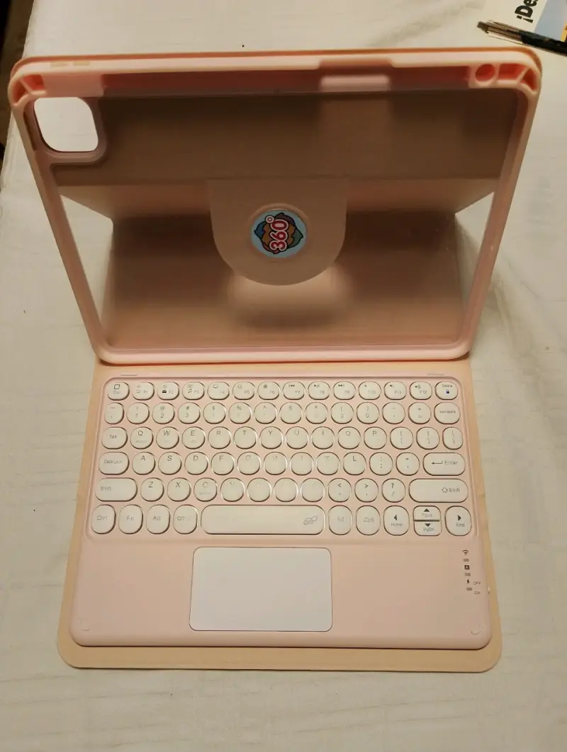 Funda teclado iPad rosa - 1