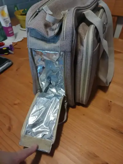 Bolso mudador beige - miniatura 3