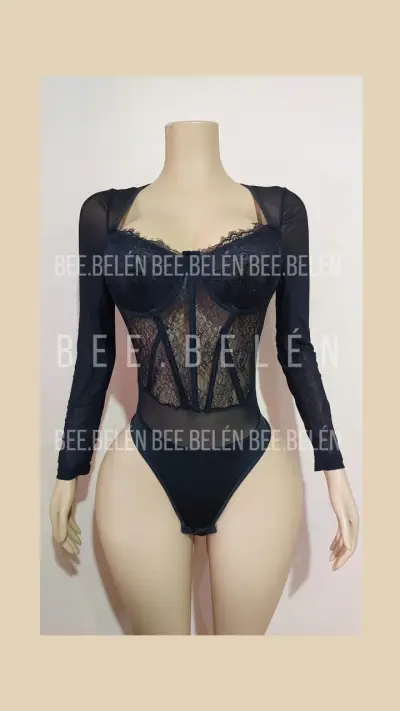 Body encaje negro elegante - miniatura 1