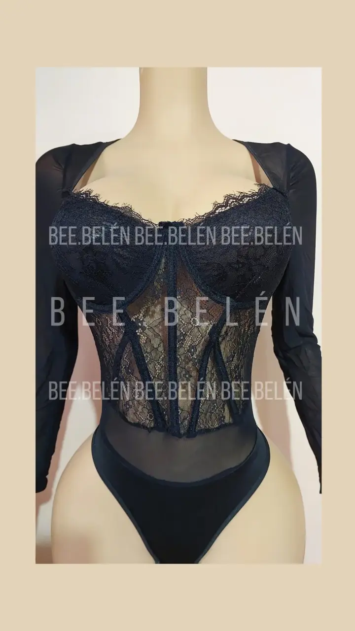 Body encaje negro elegante - 4