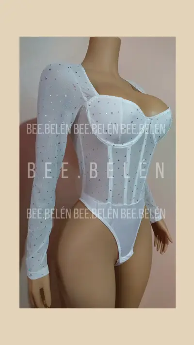Body blanco con brillos - miniatura 2