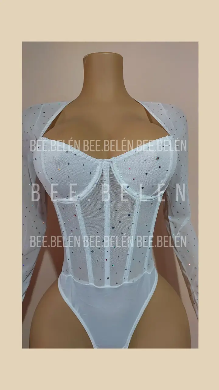Body blanco con brillos - 4