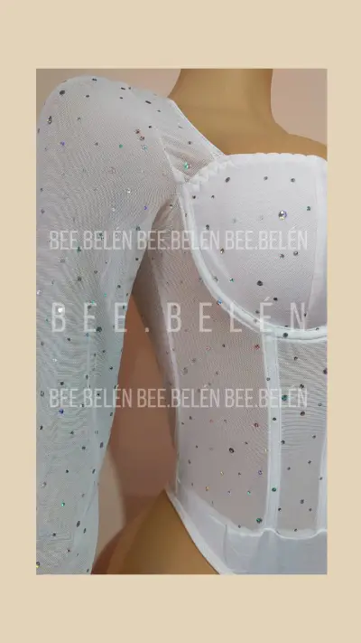 Body blanco con brillos - miniatura 5