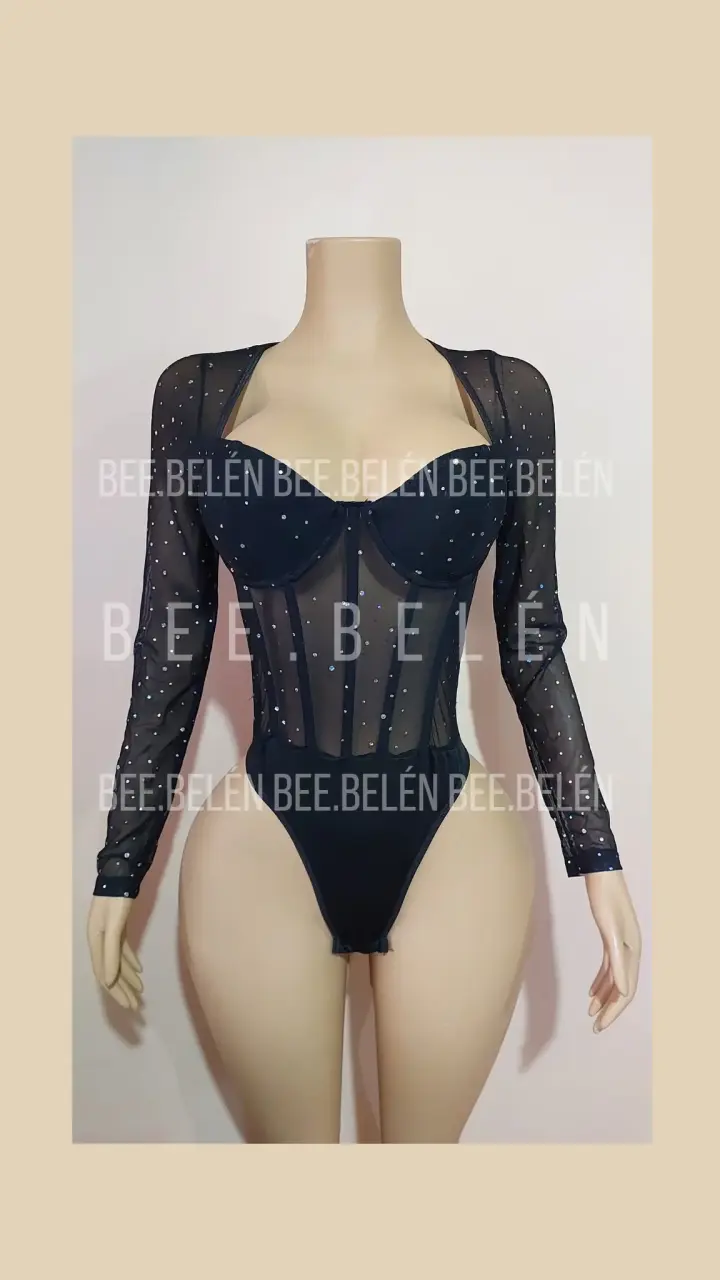 Body negro con brillos - 1