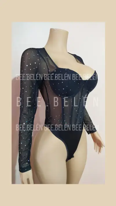Body negro con brillos - miniatura 2