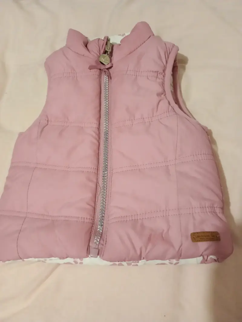Chaqueta limonada con flores rosas s/manga - 2