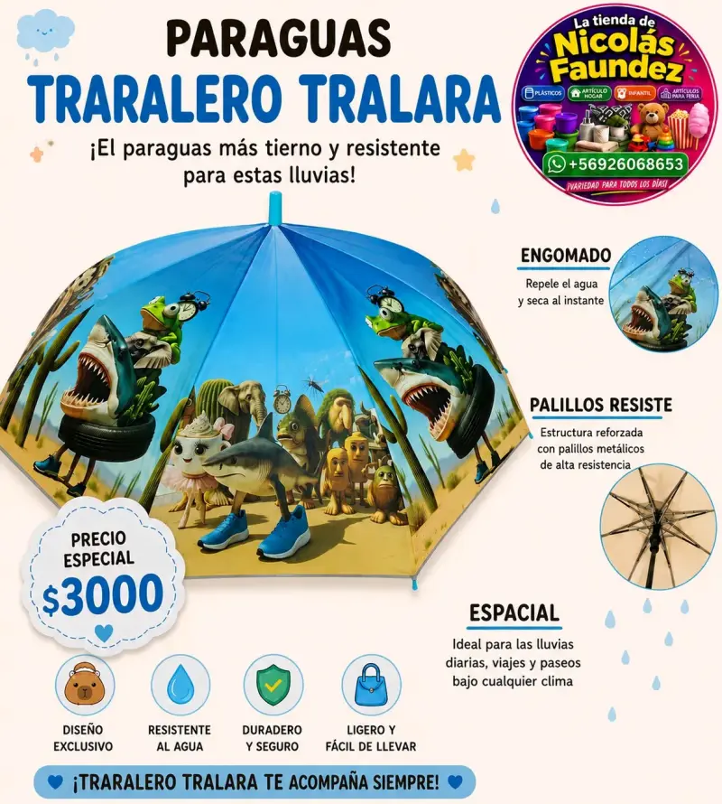 Paraguas diseño Tralalero Tralara