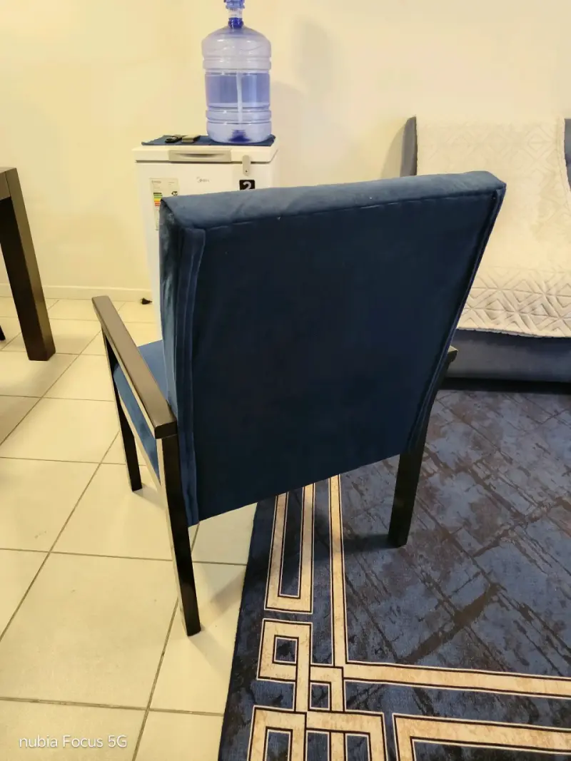 Silla azul con brazos - 1