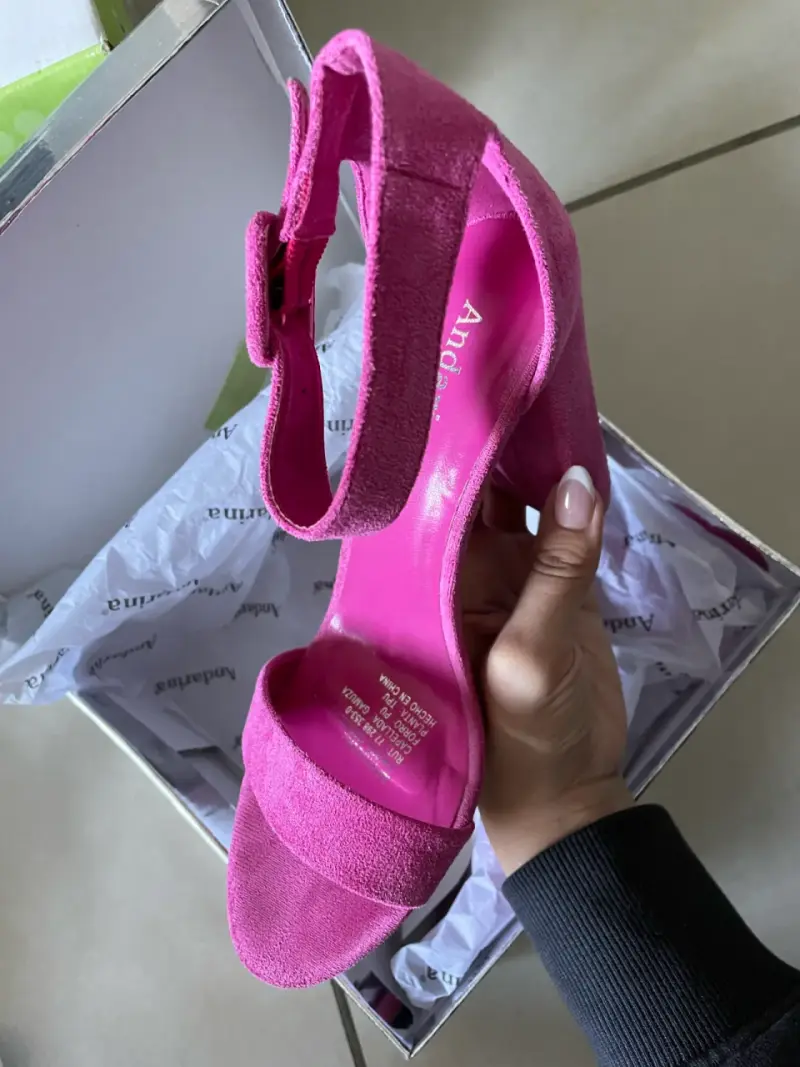 Sandalias tacón fucsia - 2