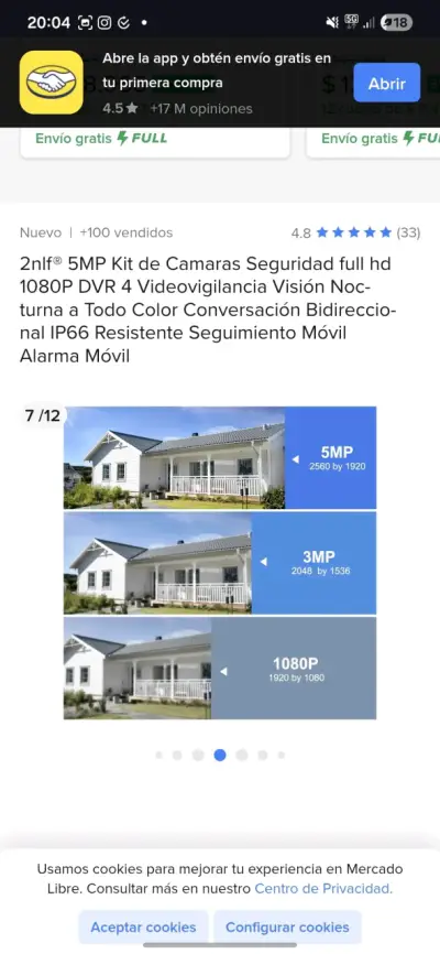Kit DVR 4 Cámaras 5MP Seguridad - miniatura 3