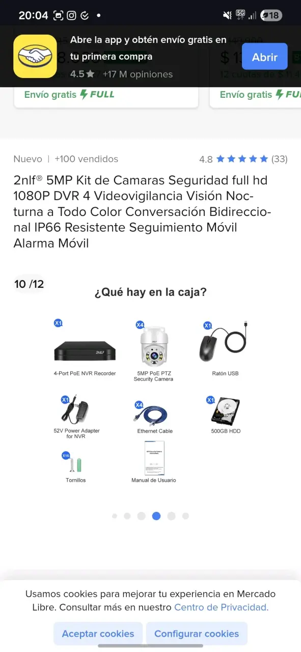 Kit DVR 4 Cámaras 5MP Seguridad - 4