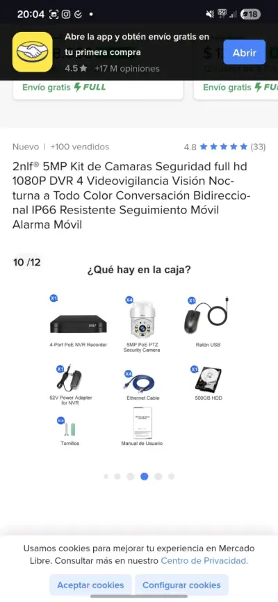 Kit DVR 4 Cámaras 5MP Seguridad - miniatura 4
