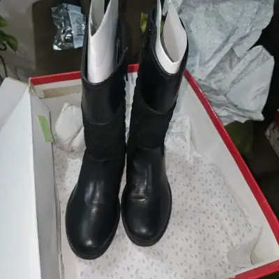 Botas negras de cuero niña - miniatura 1