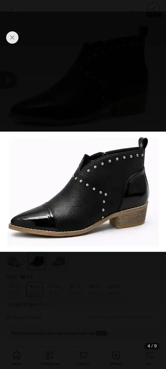 Botines negros con tachas - 1