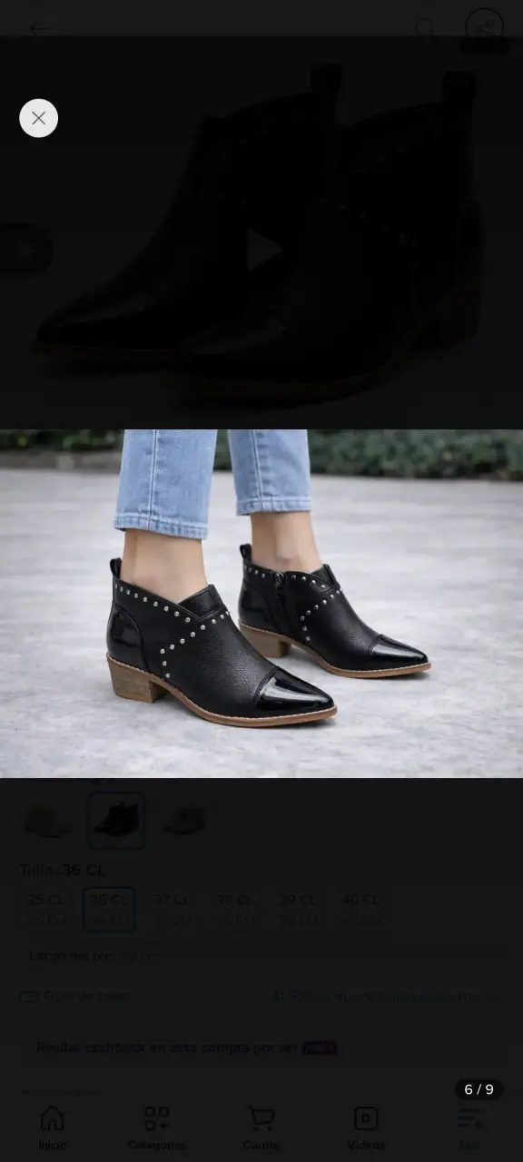 Botines negros con tachas - 3