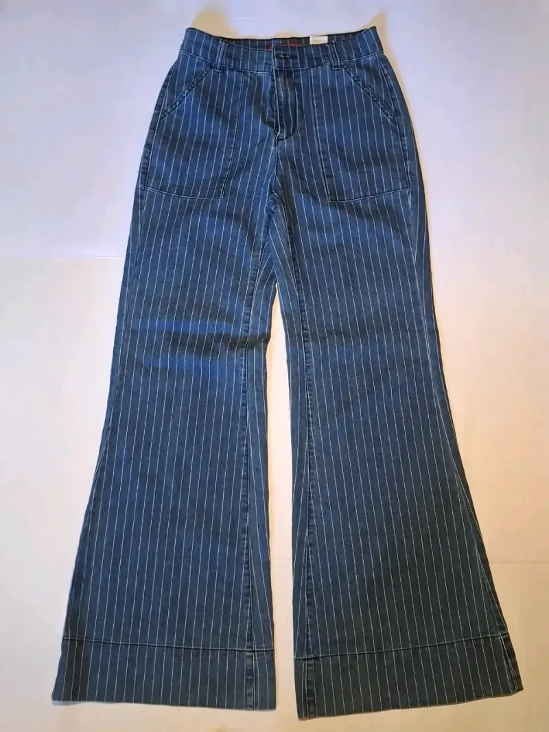 Pantalones mujer rayados azules - 1
