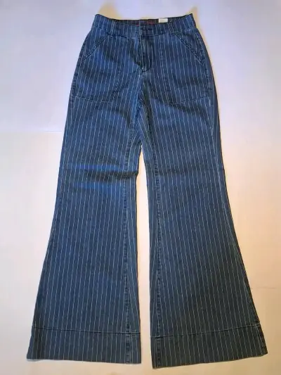 Pantalones mujer rayados azules - miniatura 1