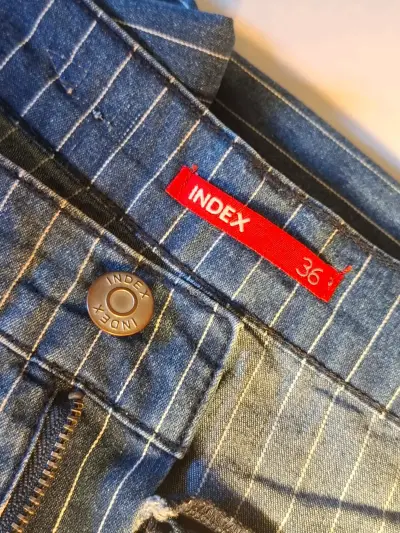 Pantalones mujer rayados azules - miniatura 2