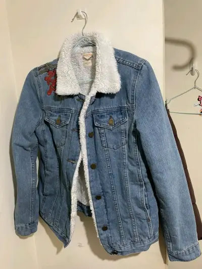 Chaqueta denim con forro polar - miniatura 1