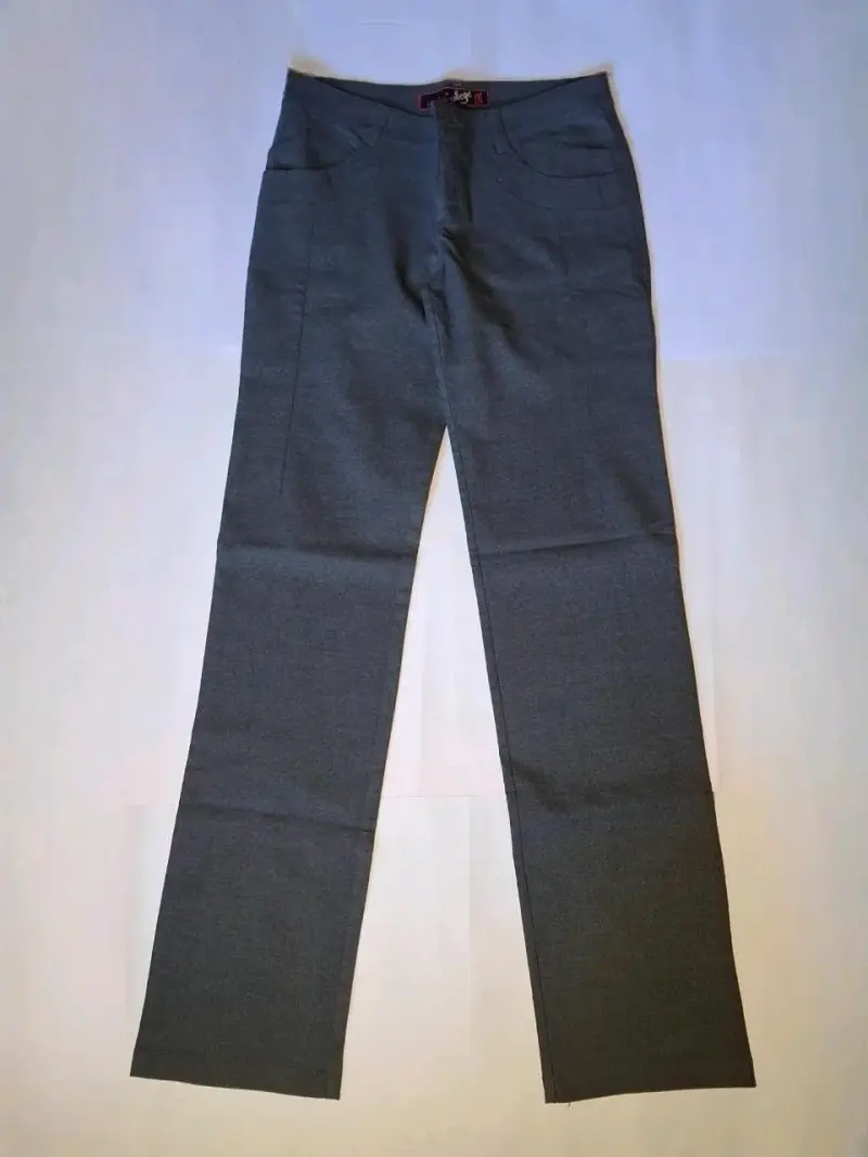Pantalón gris de tiro alto - 1