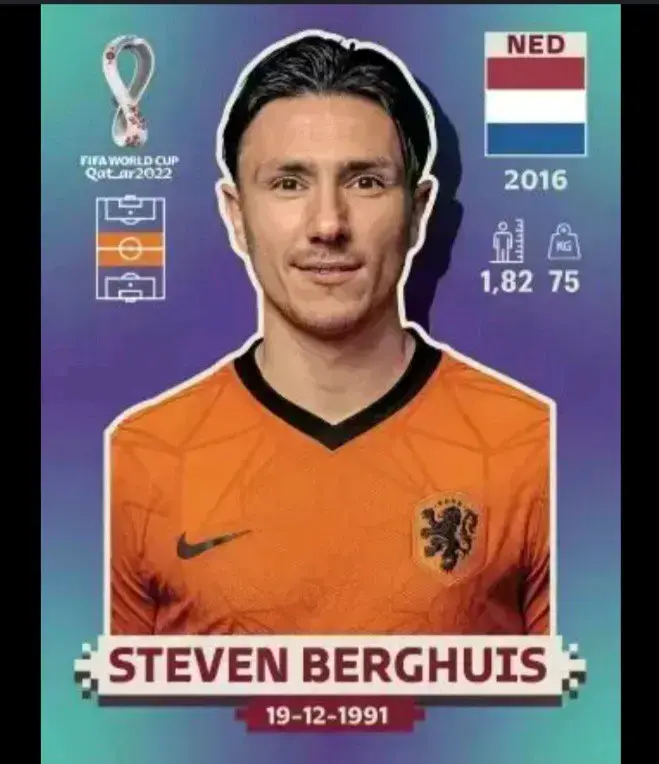 Lámina Steven Berghuis Qatar 2022 - 1