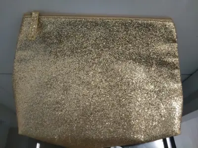 Bolso clutch dorado con brillo - miniatura 1
