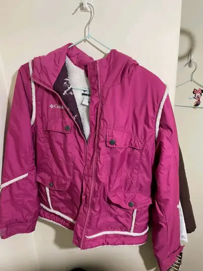 Parka rosa para niña Columbia - miniatura 1