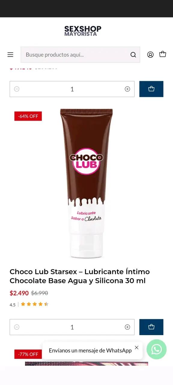 Lubricante íntimo Choco Lub 30ml