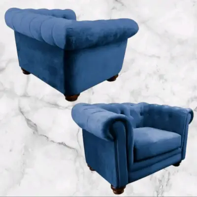 Sillón azul estilo clásico - miniatura 2