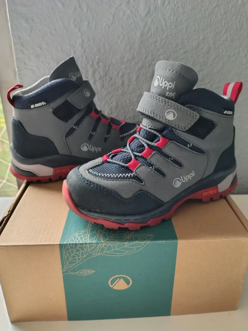 Botas infantiles Uppik gris y rojo - 1
