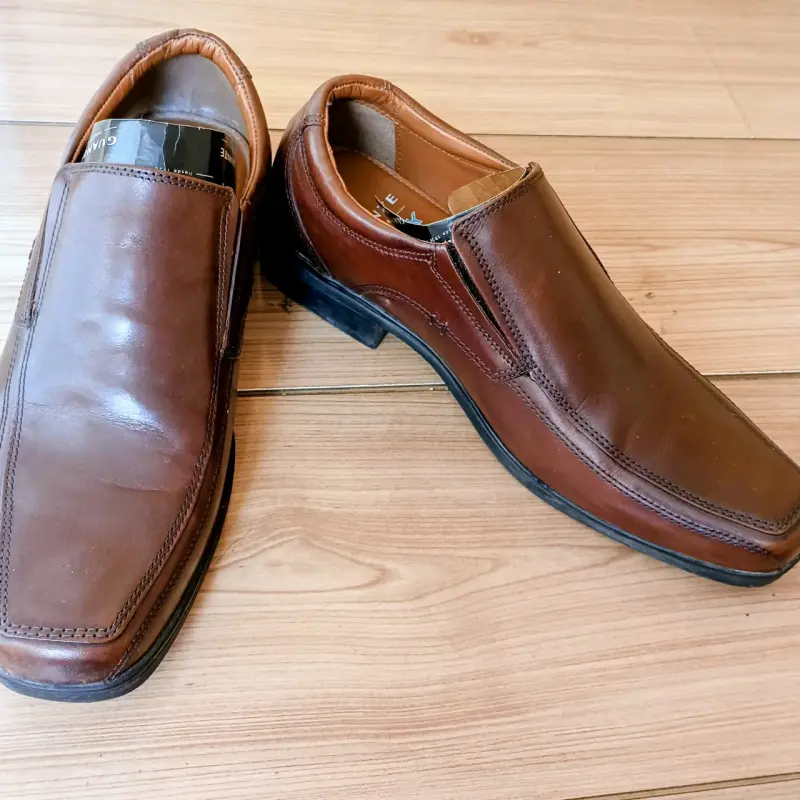 Zapatos formales café cuero - 1