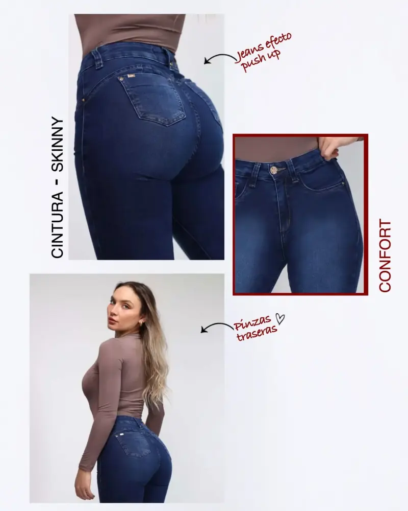 Jeans azules efecto push up