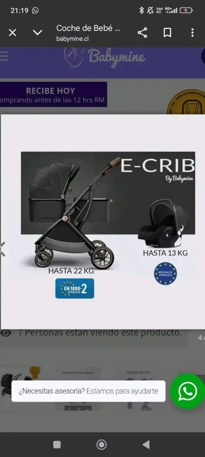 Coche de bebé E Crib travel system - miniatura 3