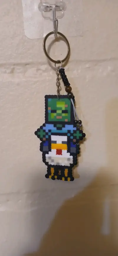 Llavero Pixel art/ Minecraft Zombie - miniatura 1