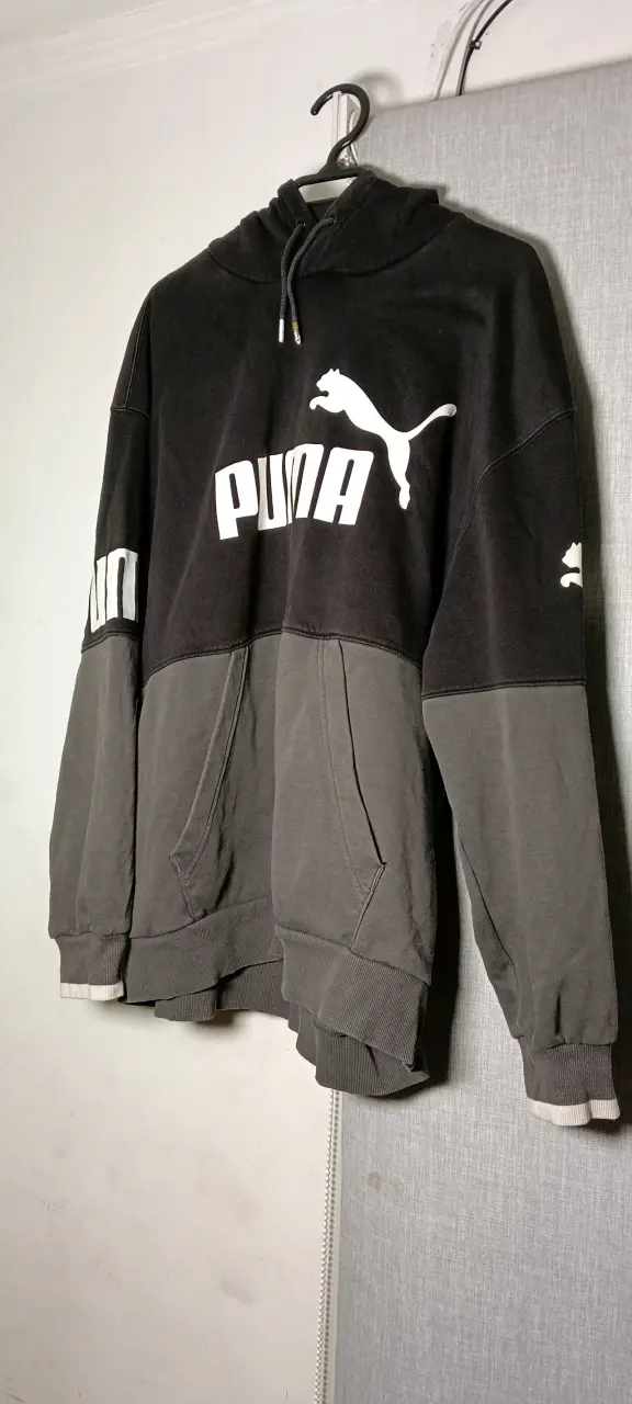 Polerón con capucha Puma negro y gris - 1