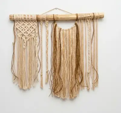 Tapiz de macramé tonos tierra 60 x 61 cm - miniatura 1