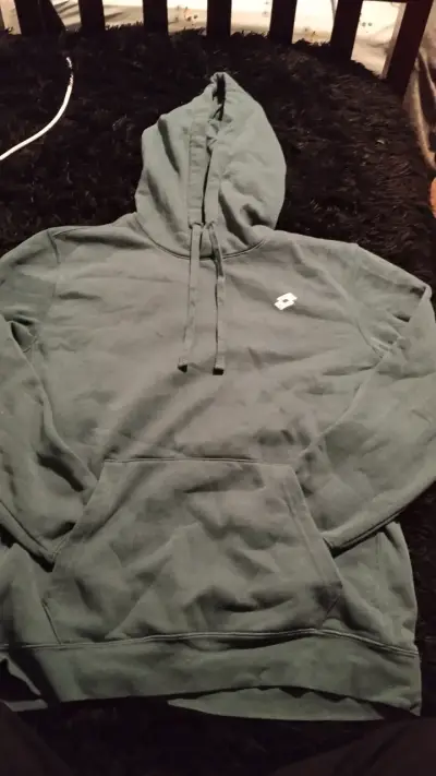 Polerón capucha gris/verde oscuro unisex - miniatura 1