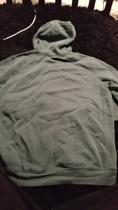 Polerón capucha gris/verde oscuro unisex - miniatura 2